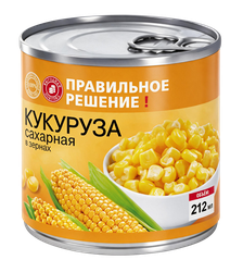 Кукуруза сладкая ПРАВИЛЬНОЕ РЕШЕНИЕ ж/б 212г., картинка