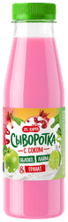 Сывороточный напиток с соком Яблоко-Гранат-Лайм бутылка 300мл., крупный план