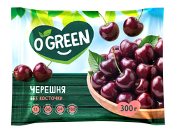 Черешня без косточки O`GREEN быстрозамороженная п/п 300г., крупный план