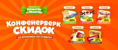 Скидки на конфеты в магазинах