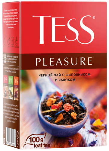 Чай черный TESS Pleasure с добавками листовой, 100г, картинка