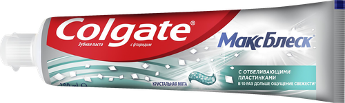 Зубная паста COLGATE Макс Блеск Кристальная мята с отбеливающими пластинками для свежего дыхания и отбеливания зубов, 100мл, фото