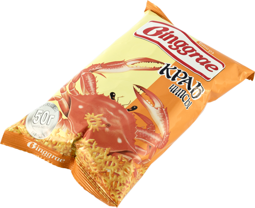 Чипсы хрустящие БИНГРЭ Краб, 50г, детальное фото