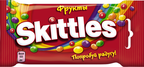 Драже SKITTLES Фрукты в сахарной глазури со вкусом апельсина, черной смородины, клубники, лайма, лимона, 38г, фото