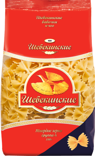Макароны ШЕБЕКИНСКИЕ Бабочки группа А, высший сорт, 350г, детальное фото