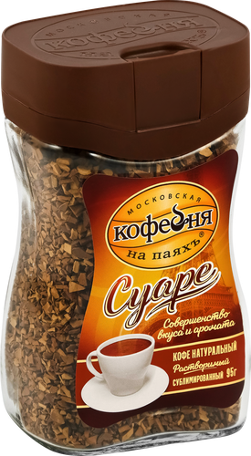 Кофе растворимый МОСКОВСКАЯ КОФЕЙНЯ НА ПАЯХЪ Суаре натуральный сублимированный, ст/б, 95г, картинка