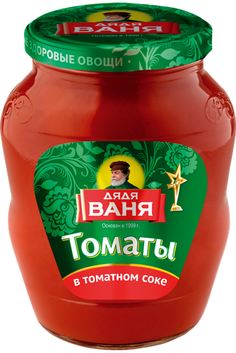 Томаты в томатном соке ДЯДЯ ВАНЯ, 670г, вид