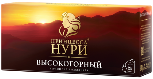 Чай черный ПРИНЦЕССА НУРИ Высокогорный байховый, 25пак, крупный план