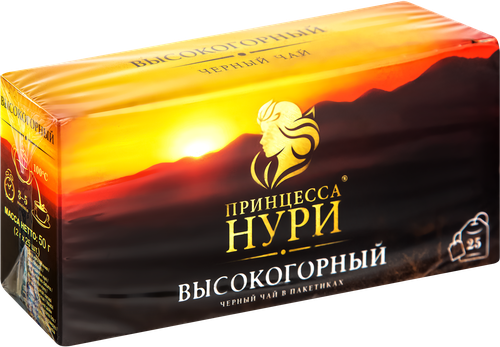 Чай черный ПРИНЦЕССА НУРИ Высокогорный байховый, 25пак, вид