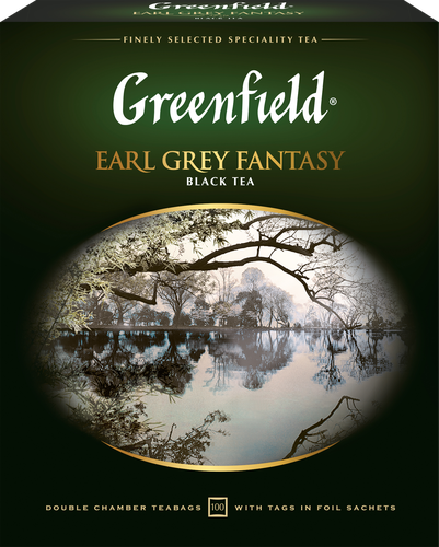 Чай черный GREENFIELD Earl Grey Fantasy с ароматом бергамота, 100пак, фотография