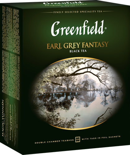 Чай черный GREENFIELD Earl Grey Fantasy с ароматом бергамота, 100пак, изображение
