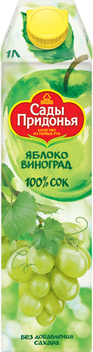 Сок САДЫ ПРИДОНЬЯ Яблочно-виноградный осветленный восстановленный, 1л, фотография
