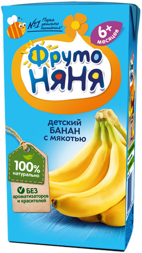 Нектар ФРУТОНЯНЯ Банан с мякотью, с 6 месяцев, 200мл, изображение