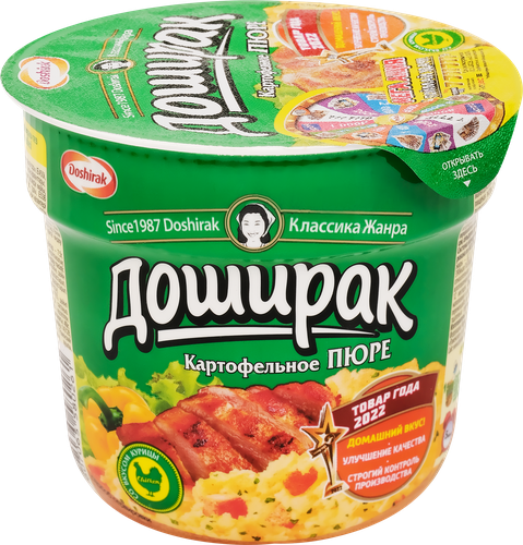 Пюре картофельное ДОШИРАК со вкусом курицы, 40г, детальное фото