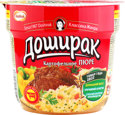 Пюре картофельное ДОШИРАК со вкусом мяса, 40г, фото