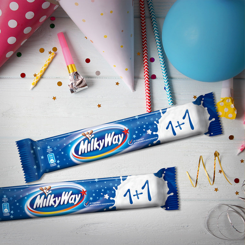 Батончик шоколадный MILKY WAY 1+1 с суфле, 52г, детальное фото