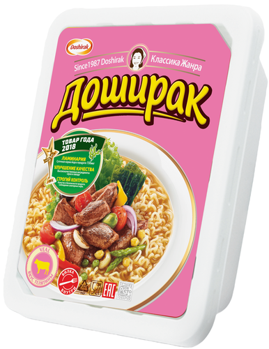 Лапша ДОШИРАК со вкусом телятины, 90г, вид