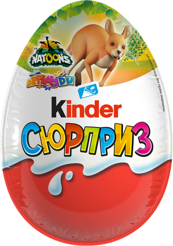 Яйцо шоколадное KINDER Сюрприз из молочного шоколада с игрушкой, в 
ассортименте, 20г, фотография