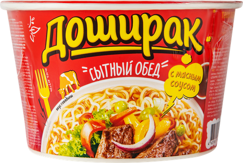 Лапша ДОШИРАК Сытный обед со вкусом говядины, 110г, детальное фото