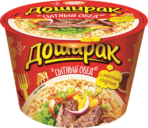 Лапша ДОШИРАК Сытный обед со вкусом говядины, 110г, фотография