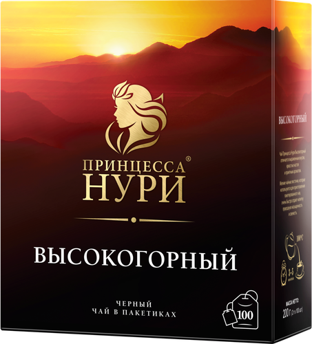 Чай черный ПРИНЦЕССА НУРИ Высокогорный байховый листовой, 100пак, детальное фото