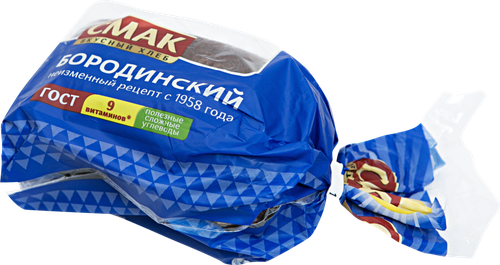 Хлеб СМАК Бородинский в нарезке, 350г, крупный план