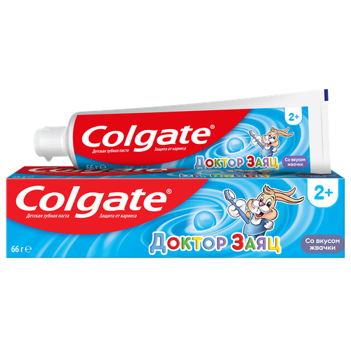 Зубная паста детская COLGATE Доктор Заяц со вкусом клубники, защита от кариеса с фторидом, с 2 лет, 50мл, фото