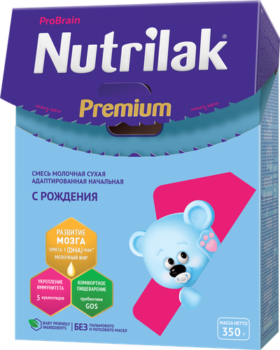 Смесь молочная NUTRILAK Premium 1 адаптированная, с 0 месяцев, 300г, вид