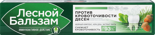 Зубная паста ЛЕСНОЙ БАЛЬЗАМ Экстракт коры дуба и пихты на отваре трав, против кровоточивости десен лечебно-профилактическая, 75мл, фото