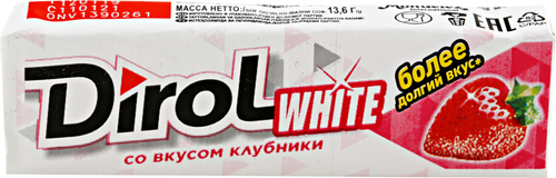 Жевательная резинка DIROL White Клубничная поляна, 13,6г, изображение