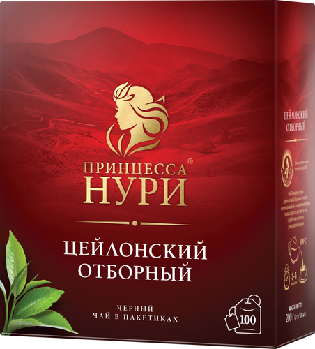 Чай черный ПРИНЦЕССА НУРИ Отборный, 100пак, вид