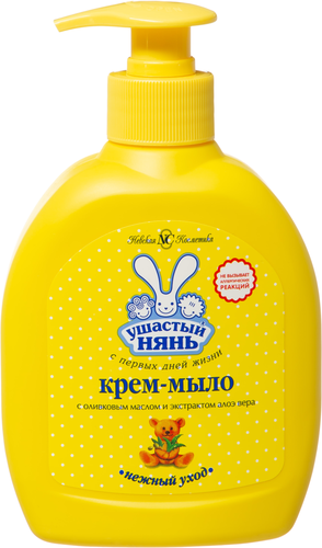 Жидкое крем-мыло детское УШАСТЫЙ НЯНЬ с оливковым маслом и экстрактом алоэ вера, 300мл, фотография