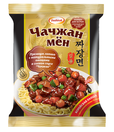Лапша ДОШИРАК Чачжан Мен с оригинальным соусом, 200г, вид