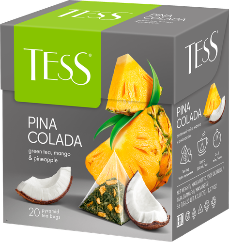 Чай зеленый TESS Pina Coladа, 20пир, детальное фото
