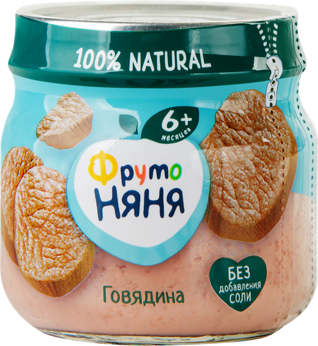 Пюре мясное ФРУТОНЯНЯ Говядина, с 6 месяцев, 80г, вид