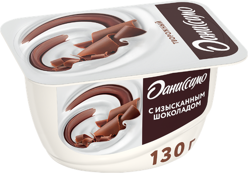 Продукт творожный ДАНИССИМО Браво с изысканным шоколадом 6,7%, без змж, 130г, вид