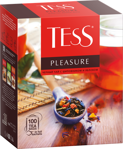Чай черный TESS Pleasure с добавками, 100пак, детальное фото