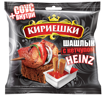 Сухарики ржаные КИРИЕШКИ Шашлык с кетчупом, 85г, фото