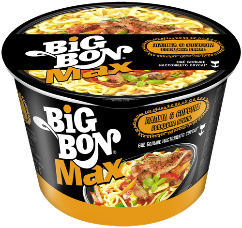 Лапша BIGBON с соусом говядина гриль, 95г, вид