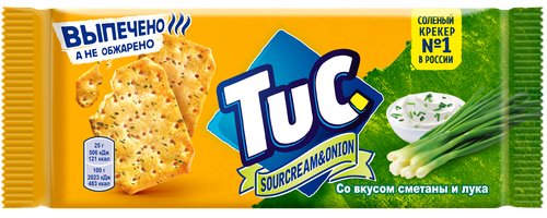 Крекер TUC Sour Cream and Onion Сметана и лук, 100г, крупный план