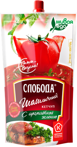 Кетчуп СЛОБОДА Шашлычный, 350г, крупный план