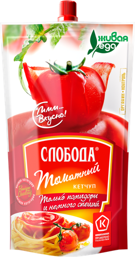 Кетчуп СЛОБОДА Томатный, 320г, крупный план