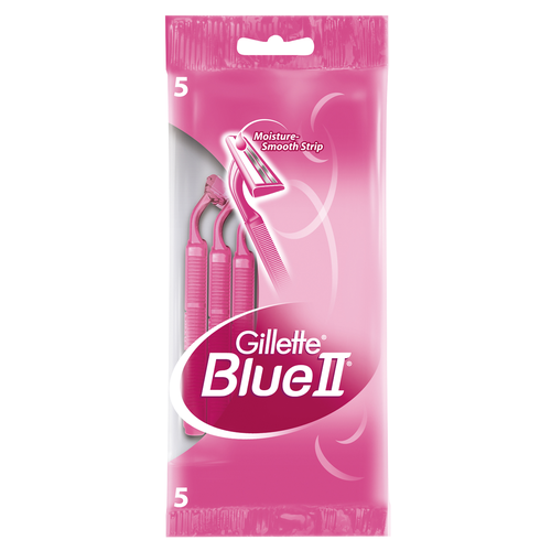 Станок для бритья женский одноразовый GILLETTE Blue II, 5шт, изображение