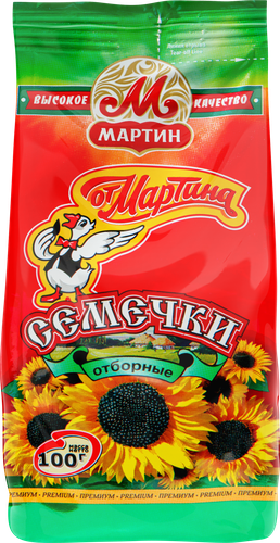 Семечки ОТ МАРТИНА отборные, 100г, крупный план