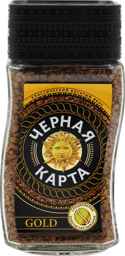 Кофе растворимый ЧЕРНАЯ КАРТА Gold, ст/б, 95г, фотография