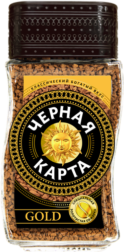 Кофе растворимый ЧЕРНАЯ КАРТА Gold, ст/б, 95г, вид