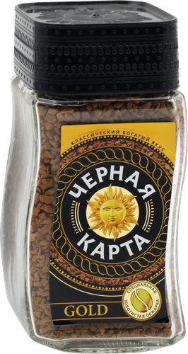 Кофе растворимый ЧЕРНАЯ КАРТА Gold, ст/б, 95г, фотография