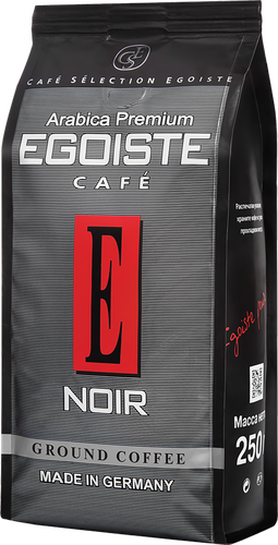Кофе молотый EGOISTE Noir, 250г, крупный план