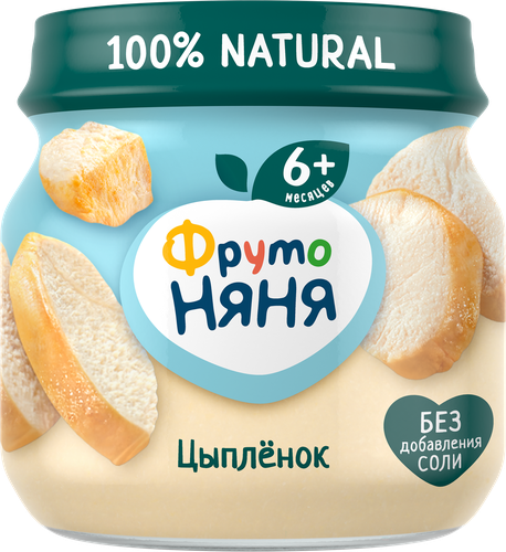 Пюре мясное ФРУТОНЯНЯ Цыпленок, с 6 месяцев, 80г, детальное фото