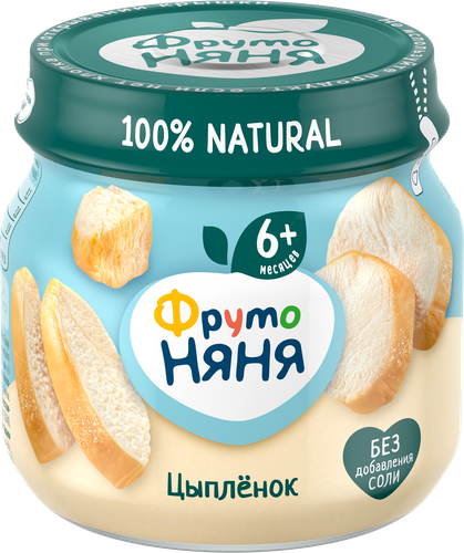 Пюре мясное ФРУТОНЯНЯ Цыпленок, с 6 месяцев, 80г, картинка